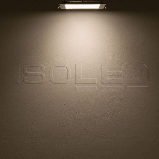 ISOLED LED Downlight, 9W, eckig, ultraflach, blendungsreduziert, weiß, warmweiß, dimmbar CRI90