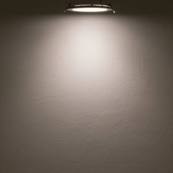 ISOLED LED Downlight, 12W, rund, ultraflach, blendungsreduziert, weiß, neutralweiß, dimmbar CRI90