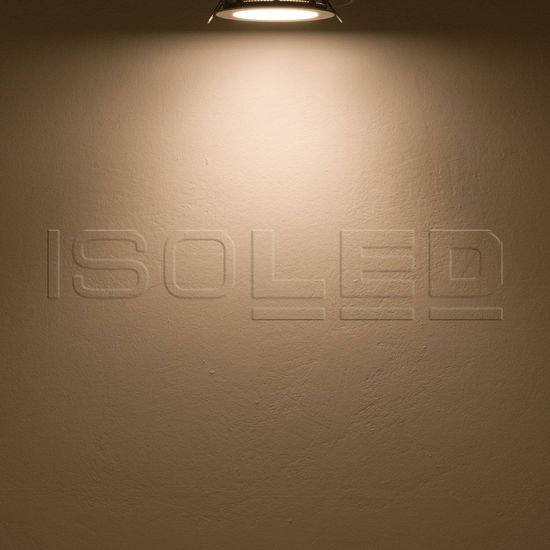 ISOLED LED Downlight, 18W, rund, ultraflach, blendungsreduziert, schwarz, warmweiß, dimmbar CRI90