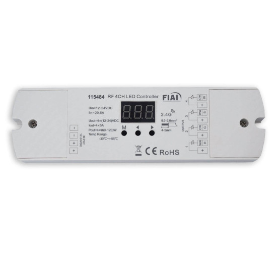 ISOLED LED Funk Mesh 4 Zonen PWM Dimmer, 1-4 Kanal, 12-24V DC, 4x5A
