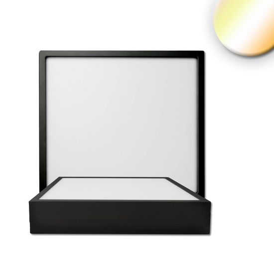 ISOLED LED Deckenleuchte PRO schwarz, 15W, 170x170mm, ColorSwitch 2700/3000/4000K, dimmbar