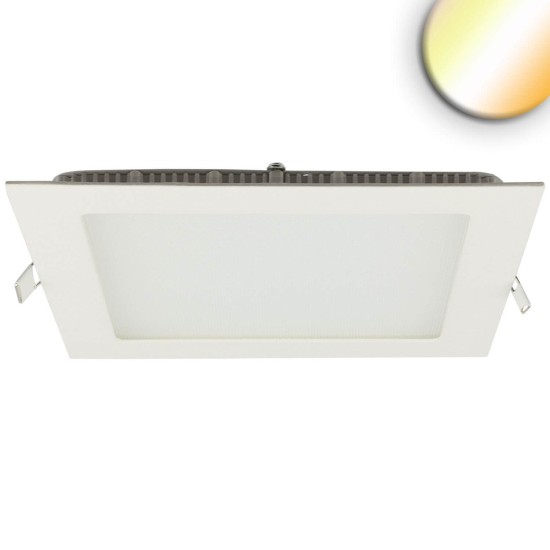ISOLED LED Downlight, 18W, eckig ultraflach weiß, 225x225mm, Colorswitch 3000/3500/4000K, dimmbar