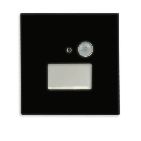 ISOLED Cover Aluminium eckig schwarz, für Wandeinbauleuchte Sys-Wall68 mit PIR Sensor