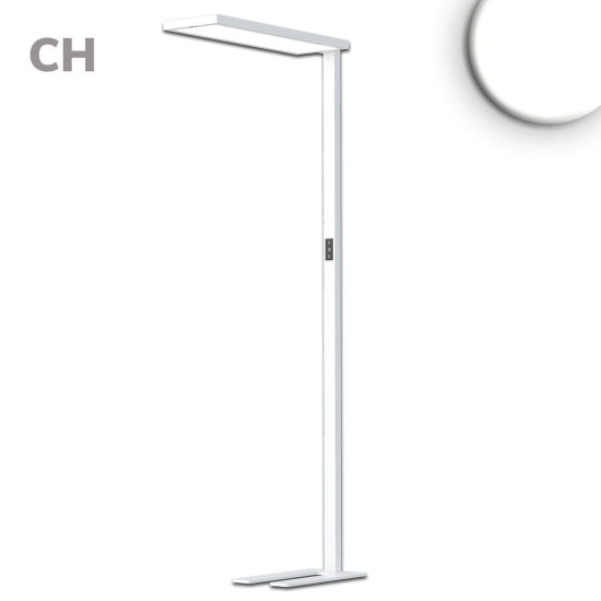 ISOLED LED Office Pro Stehleuchte Up/Down, 80W/20W, Weiß, UGR19, neutralweiß, Touch-Dimm, CH-Stecker
