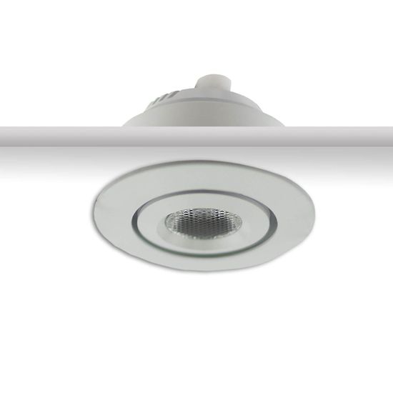 ISOLED LED Einbauleuchte MiniAMP weiß, 3W, 12V DC, warmweiß, dimmbar, 100cm Kabel