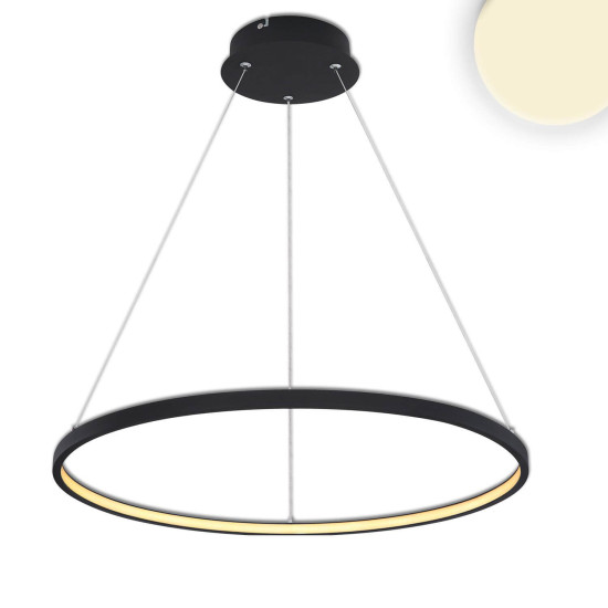 ISOLED LED Hängeleuchte Ring 29W, schwarz, warmweiß