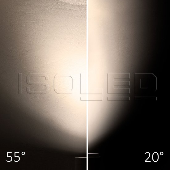 ISOLED 3-PH Schienen-Strahler fokussierbar, 8W, 20°-55°, weiß matt, 3000K, dimmbar