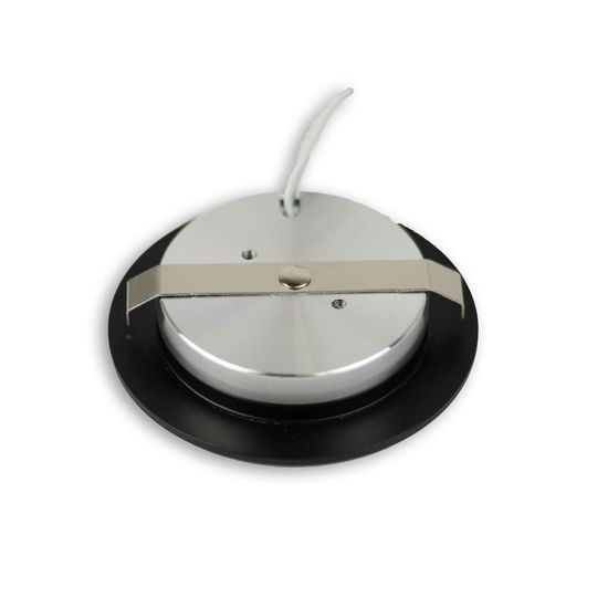ISOLED LED Möbeleinbaustrahler Mini AMP schwarz, rund, 3W, 120°, 12V DC, warmweiß 3000K, dimmbar