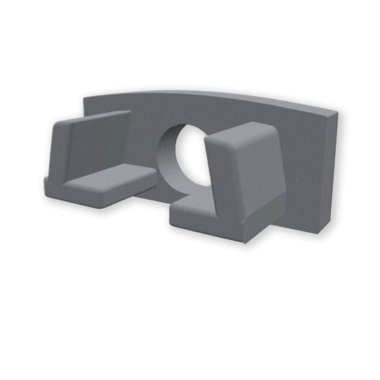 ISOLED Endkappe EC224 für Profil MINI-AB V2, grau, mit Kabeldurchführung, 1 STK
