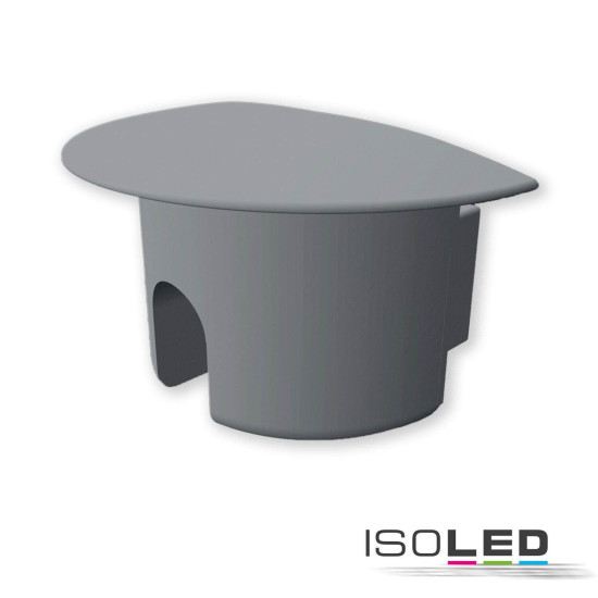 ISOLED Endkappe EC232 für Profil MAXI-EB V2, grau, rund, mit Kabeldurchführung, 1 STK