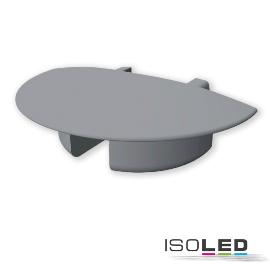 ISOLED Endkappe EC231 für Profil MINI-EB V2, grau, rund, mit Kabeldurchführung, 1 STK