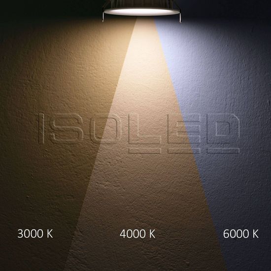 ISOLED LED Downlight Reflektor 9W, 60°, 150lm/W, UGR<19, Colorswitch 3000/4000/6000K, dimmbar