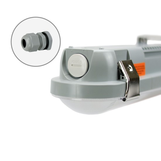 ISOLED LED Feuchtwannenleuchte 120cm mit Notlichtfunktion, IP65, PowerSwitch 25-40W, ColorSwitch 3000-4000-5000K