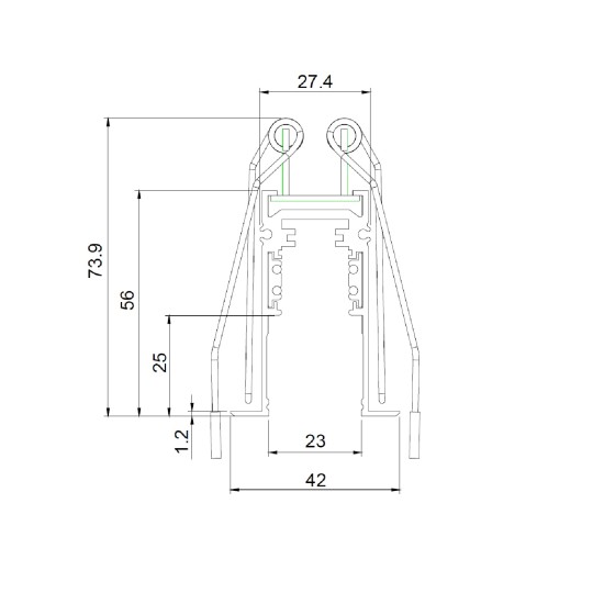 ISOLED Track48 Montagefeder für Einbauschiene, 4 Stück
