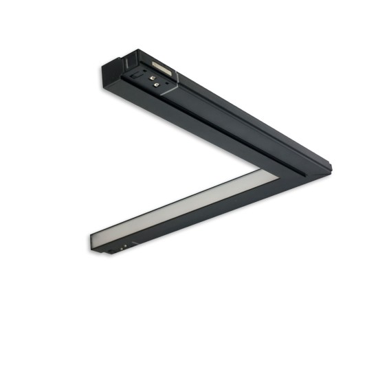 ISOLED Track48 Eckleuchte 90° vertikal schwarz, 20W, 48V DC, 3000K, CRI90, DALI dimmbar