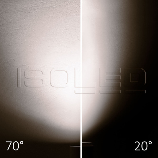 Isoled 3-Phasen Schienenstrahler fokussierbar, 42W, 20°-70°, schwarz matt, 4000K, CRI92, DALI dimmbar 116112