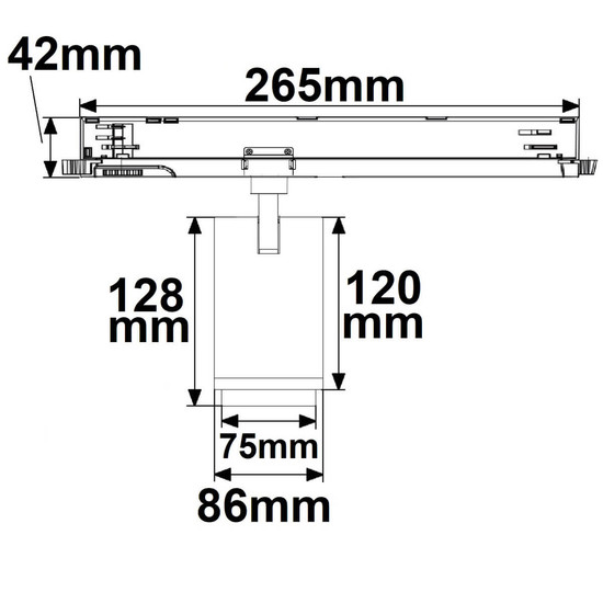 Isoled 3-Phasen Schienenstrahler fokussierbar, 42W, 20°-70°, schwarz matt, 4000K, CRI92, DALI dimmbar 116112
