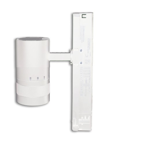 ISOLED 3-Phasen Schienen-Strahler fokussierbar, 12W, 20°-55°, weiß matt, 3000K, DALI dimmbar