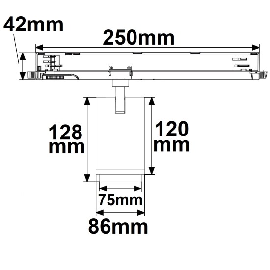 ISOLED 3-Phasen Schienen-Strahler fokussierbar, 42W, 20°-70°, weiß matt, 3000K, CRI92, dimmbar