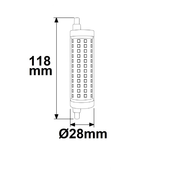 ISOLED R7s LED Stab, 14W, Länge 118mm, neutralweiß, dimmbar