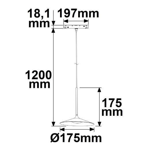 ISOLED Track48 Hängeleuchte Shade 5,5W, 120°, 48V DC, schwarz, 3000K, DALI dimmbar