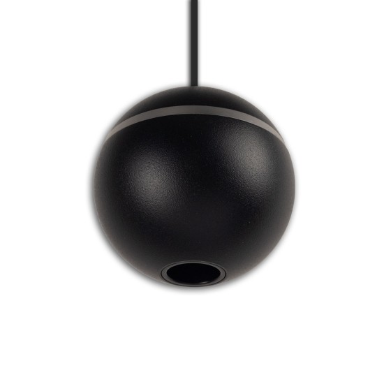 ISOLED Track48 Hängeleuchte Ball schwarz, 8W, 36°, 48V DC, 3000K