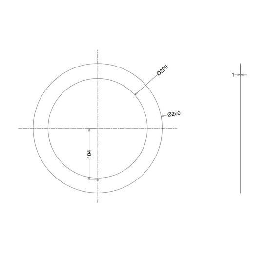 Isoled Loch Adapterplatte für Downlights, ohne Federn, weiß, ID 200mm - AD 260mm 116448