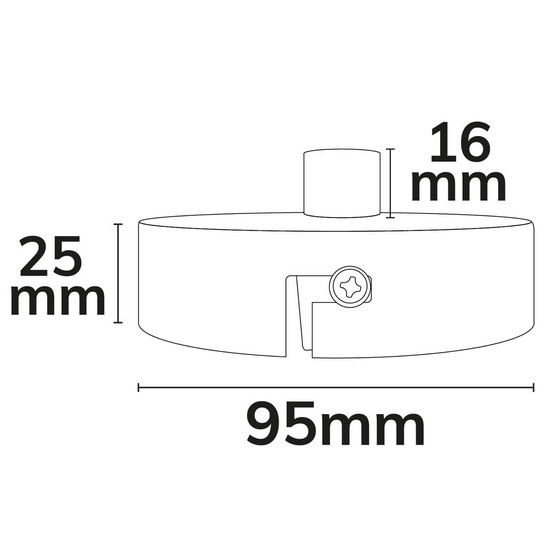 Isoled Deckenbaldachin rund, schwarz, für Kabel mit bis zu max. 9,8mm Manteldurchm. 116604