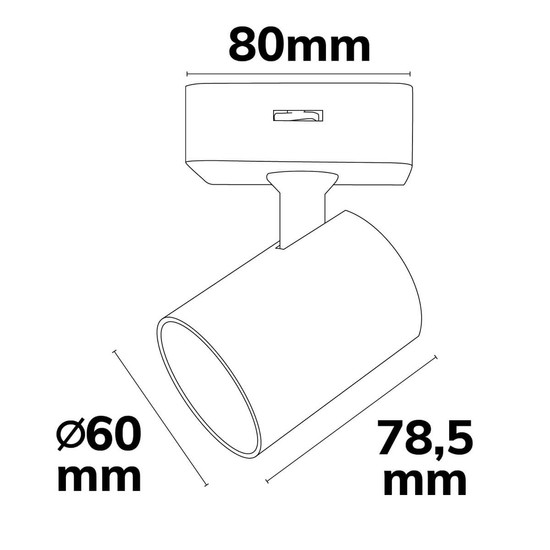 Isoled Wand-/Deckenleuchte GU10 Single, IP20, schwarz, mit Ein/Aus- Schalter, exkl. Leuchtmittel 116608