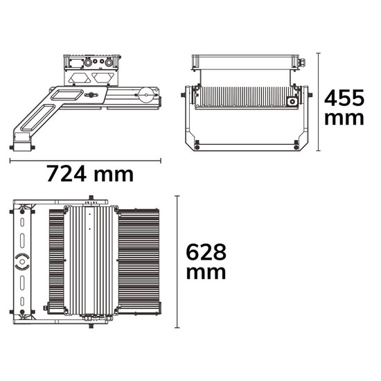Isoled LED Flutlichtanlage LW 1.000W, 130x25°, 2 Module (Lichtpunkte), DALI dimmbar, neutralweiß, IP66 116654