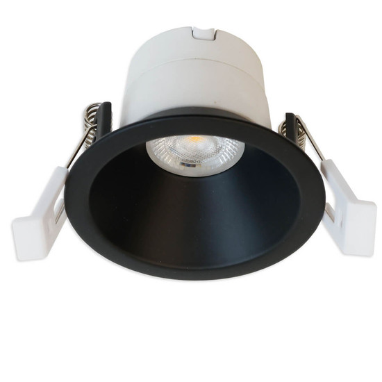 Isoled LED Einbaustrahler BACK60, schwarz matt, rund, 5W, CRI90, 3000K, rückversetzt, UGR<12, dimmbar 116701