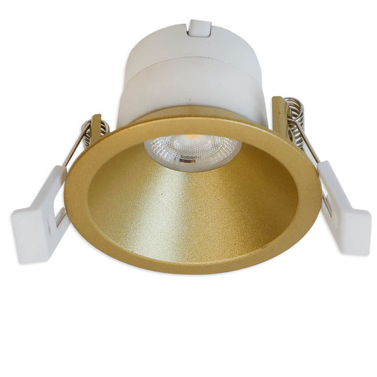 Isoled LED Einbaustrahler BACK60, gold, rund, 5W, CRI90, 3000K, rückversetzt, UGR<12, dimmbar 116703