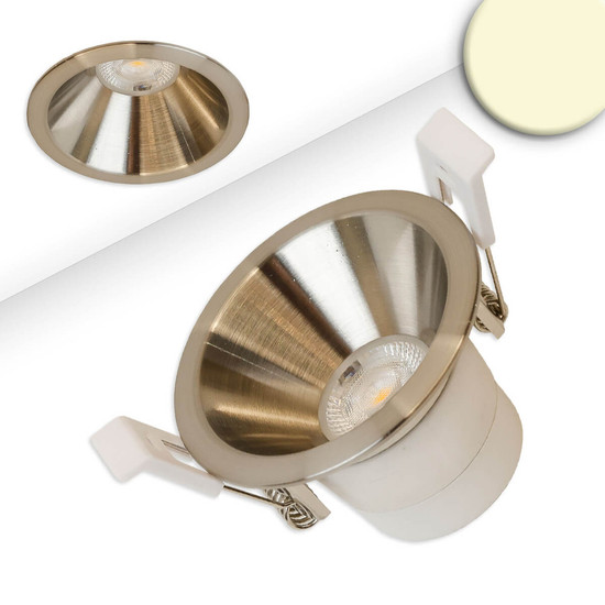 Isoled LED Einbaustrahler BACK60, nickel geb., rund, 5W, CRI90, 2700K, rückversetzt, UGR<12, dimmbar 116704