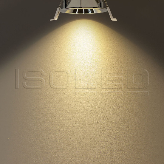 Isoled LED Einbaustrahler BACK60, alu glänzend, rund, 5W, CRI90, 3000K, rückversetzt, UGR<12, dimmbar 116707