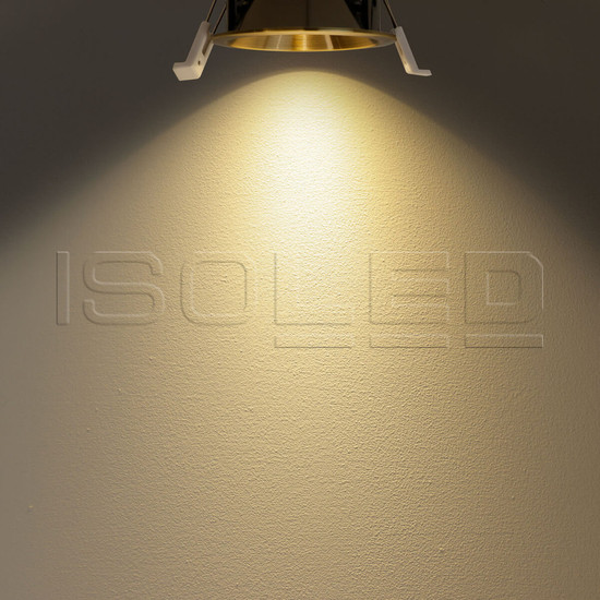 Isoled LED Einbaustrahler BACK60, messing geb., rund, 5W, CRI90, 3000K, rückversetzt, UGR<12, dimmbar 116709