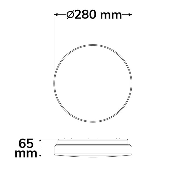 Isoled LED Deckenleuchte 13/18W, weiß rund, DN280, IP64, 120lm/W, ColorSwitch 3000/4000/6000K 116716