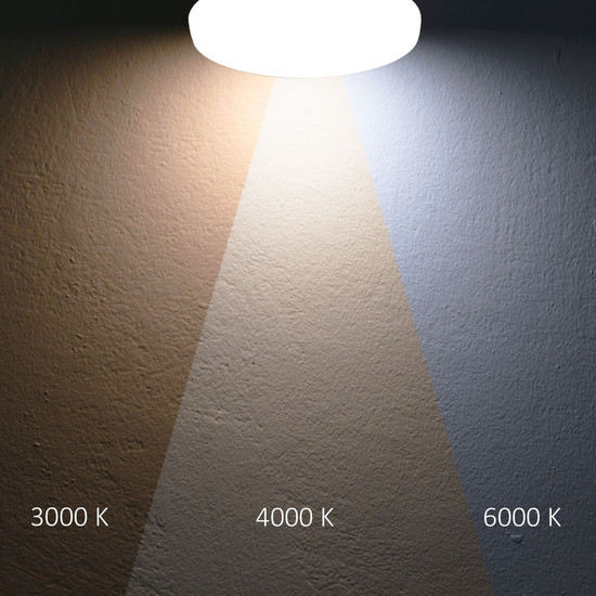 Isoled LED Deckenleuchte 22/32W mit HF-Sensor, weiß rund, DN410, IP64, 120lm/W, ColorSwitch 3000/4000/6000K 116719
