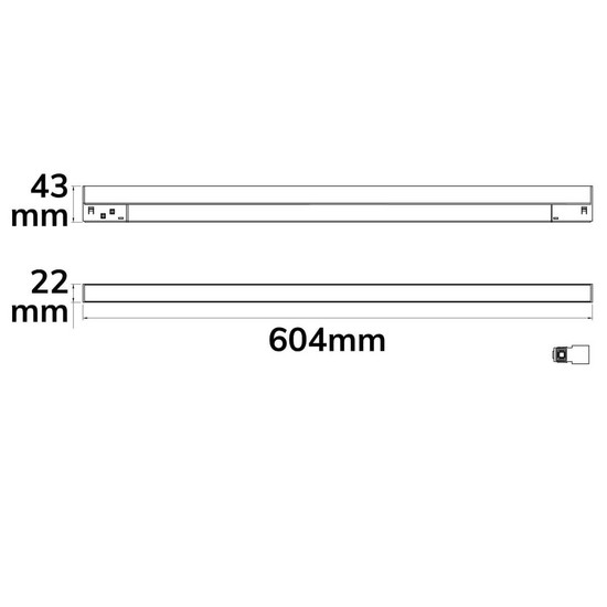 Isoled Track48 Linearleuchte 60cm weiß, 20W, 120°, 48V DC, 3000K, CRI90, prismatisch, Line+, DALI dimmbar 116739