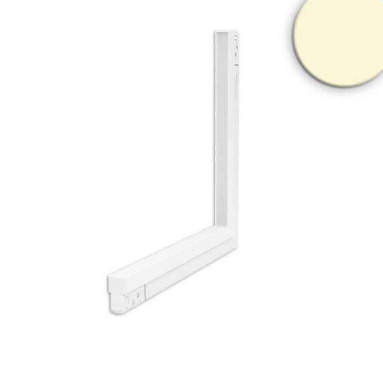 Isoled Track48 Eckleuchte vertikal weiß, 20W, 120°, 48V DC, 3000K, CRI90, prismatisch, Line+, DALI dimmbar 116747