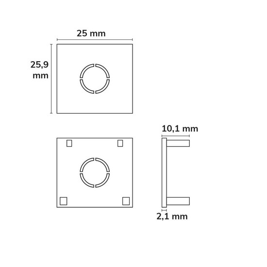 Isoled Track48 Endkappe für Aufbauschiene flat, weiß, 2 Stück 116765