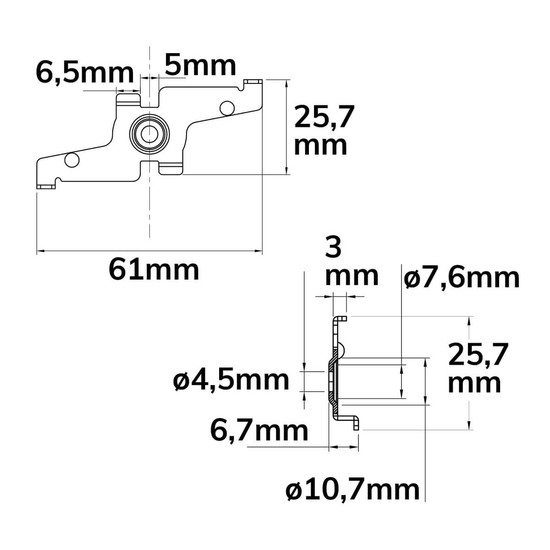 Isoled Track48 Montageclip für Track48 Aufbauschienen, weiß, 2 Stück 116780