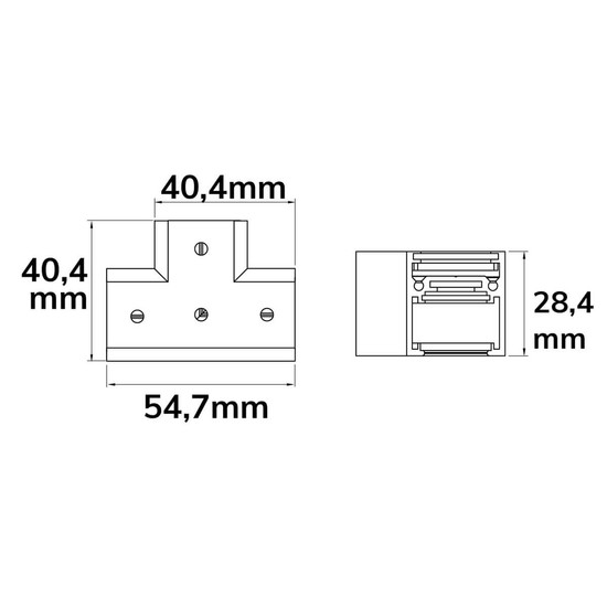 Isoled Track48 T-Schiene horizontal für Aufbauschiene flat, weiß, nicht stromführend 116783