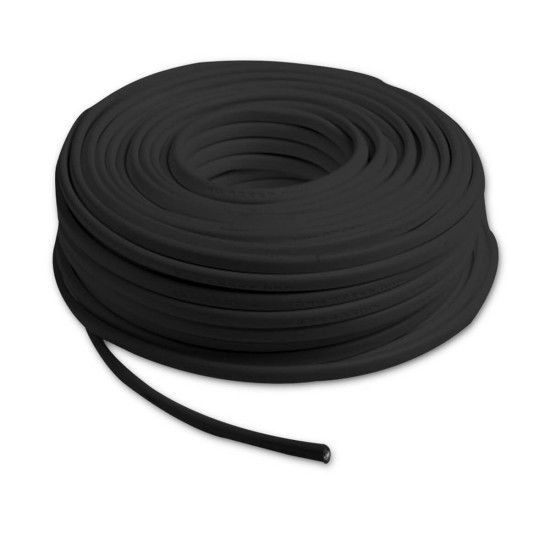 Isoled Kabel PVC ummantelt, schwarz, 2x0,5mm² H03VV-F, Meterware 116793