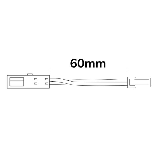Isoled MiniAMP Polaritätswechsler male-female, 60mm, 2-polig, weiß, max. 3A 116802