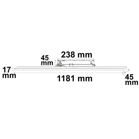 Isoled 3-PH Linearleuchte prismatisch, 120cm, 40W, schwarz, 3000/3500/4000K, CRI90, DALI dim 116812