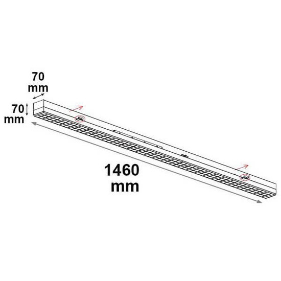 Isoled FastFix LED Linearsystem S Modul 1,5m 25-75W, 4000K, 180lm/W, 90°, DALI dimmbar mit Notlichtfunktion 116832