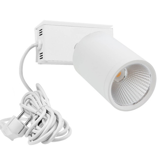 Isoled LED Strahler mit Montagebügel und Schukostecker, 40W, 36°, schwenkbar, weiß matt, 3000K, CRI>90 116868