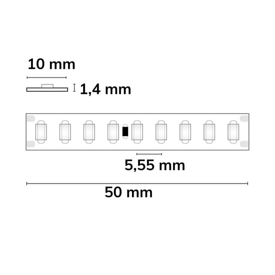 Isoled LED HEQ827 Flexband 185 lm/W, 24V DC, 9W, IP20, 2700K, 5m Rolle, 180 LED/m 116890