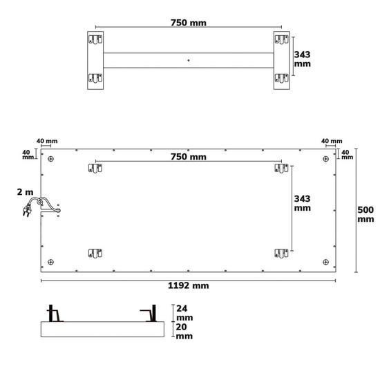 Isoled Infrarot-Panel BEST STANDARD, 500x1192mm, 580W 116902
