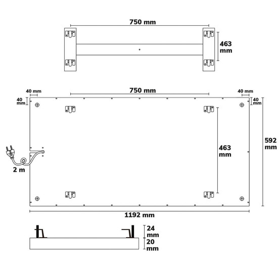 Isoled Infrarot-Panel BEST STANDARD 592x1192mm, 630W 116903